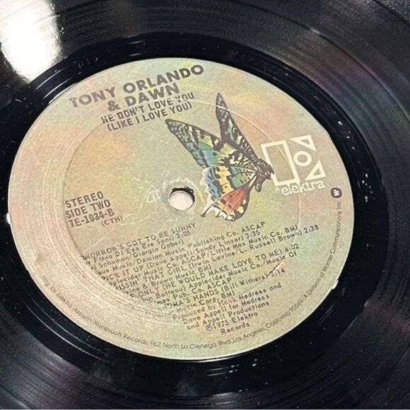 Tony Orlando & Dawn He Don't Love You (Like I Love You)  (Vinyl, R2 - Picture 3 of 8